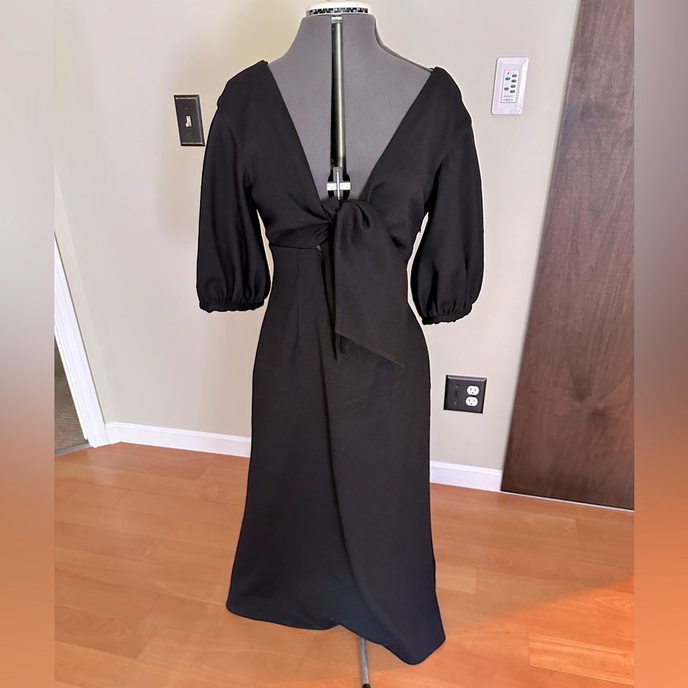 EDIT black wool midi dress. Medium